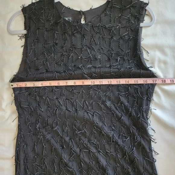 Ivonne Black Fringe Sleeveless Party Cocktail Dress - Size G - Picture 4 of 5